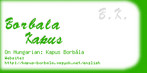 borbala kapus business card